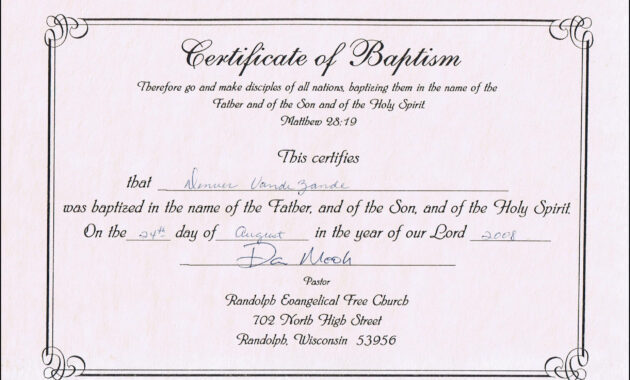 Baptism Certificate Template Word Business Plan Templates Pertaining To Baptism Certificate Template Word