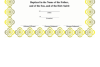 Baptism Certificate Template Yellow Border Printable Pdf Inside Pages Certificate Templates