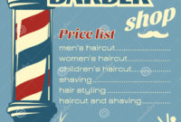 Barbershop Price List Template Stock Vector Image: 71692518 Pertaining To Barber Shop Certificate Free Printable 2020 Designs