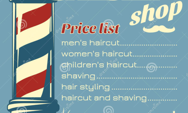 Barbershop Price List Template Stock Vector Image: 71692518 Pertaining To Barber Shop Certificate Free Printable 2020 Designs