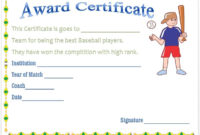 Baseball Award Certificate Template | Baseball Award In Baseball Award Certificate Template