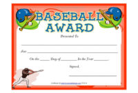 Baseball Award Certificate Template Pdf Format | E In Cooking Contest Winner Certificate Templates