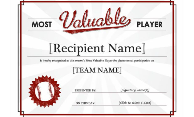 Baseball Award Template | Baseball Award Templates In Mvp Award Certificate Templates Free Download