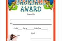 Baseball Certificate Template 8+ Pdf, Word, Ai, Indesign Regarding Simple Player Of The Day Certificate Template
