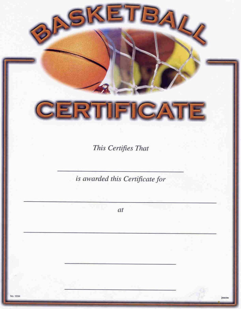 Simple Basketball Mvp Certificate Template Thevanitydiaries