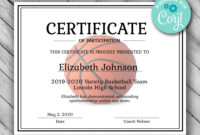 Basketball Certificate | Certificate Templates, Printing Intended For Free Basketball Camp Certificate Template