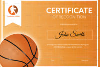 Basketball Recognition Certificate Design Template In Psd For Amazing Basketball Achievement Certificate Templates