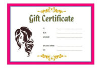 Beauty Salon Gift Certificate Free Download In 2020 | Gift Throughout Salon Gift Certificate