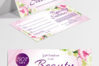 Beauty Saloon Free Gift Certificate Template In Psd Within Free Printable Hair Salon Gift Certificate Template