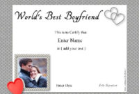 Best Boyfriend Award Free Customization Throughout Best Girlfriend Certificate Template
