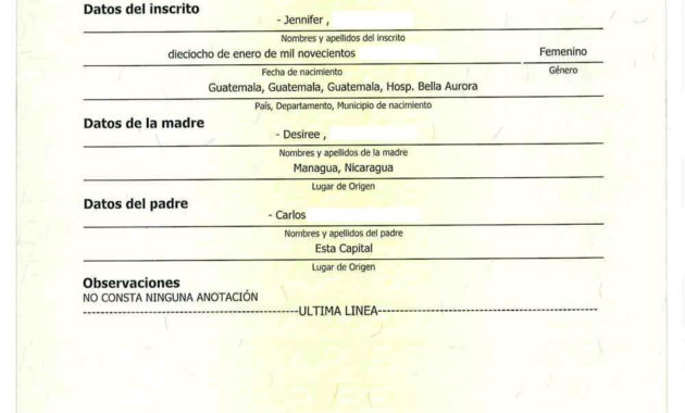 Birth Certificate Guatemala Regarding Spanish To English Within Marriage Certificate Translation From Spanish To English Template