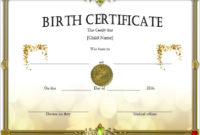 Birth Certificate Templates My Word Templates Pertaining To Official Birth Certificate Template