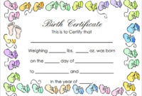 Birth Certificate Templates With Girl Birth Certificate Template