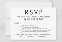 Black And White With Bells On Modern Wedding Rsvp Card With Regard To Wedding Rsvp Menu Choice Template
