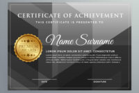 Black Award Certificate Design Template Download Free In Awesome Winner Certificate Template Ideas Free