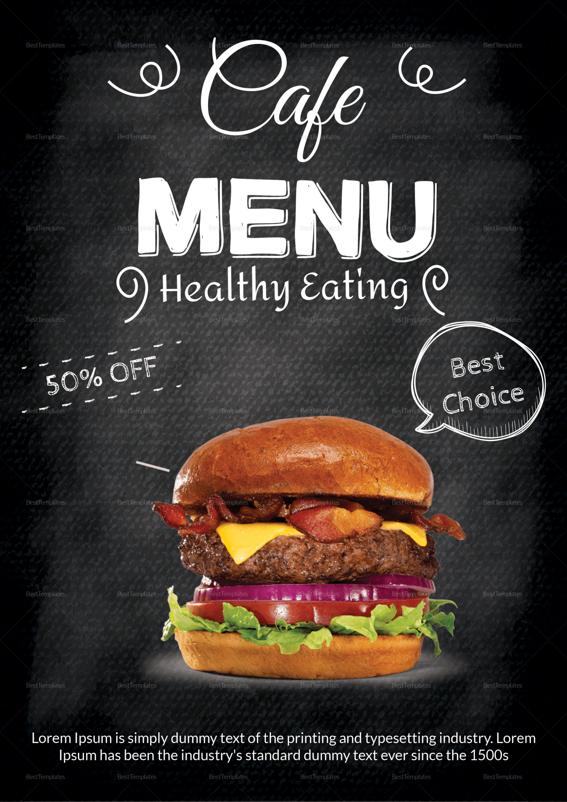 Black Cafe Menu Table Tent Design Template In Psd, Word Throughout Diner Menu Template