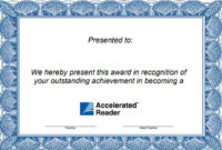 Blank Accerelated Reader Certificate | Teaching Resources Intended For Accelerated Reader Certificate Template Free