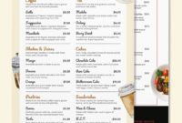 Blank Cafe/Coffee Shop Menu Template: Download 1 Intended For Word Document Menu Template
