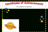 Blank Certificate Of Achievement How To Create A Inside Fresh Bravery Certificate Template 7 Funny Ideas