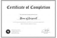 Blank Completion Certificate Design Template In Psd, Word With Simple Microsoft Office Certificate Templates Free