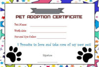 Blank Pet Adoption Certificates | Adoption Certificate With Pet Adoption Certificate Template Free 23 Designs