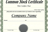 Blank Share Certificate Template Free (5) Templates Pertaining To Blank Share Certificate Template Free