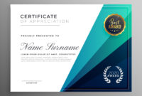Blue Certificate Of Appreciation Template Design Regarding Fresh In Appreciation Certificate Templates