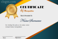 Blue Editable Certificate Of Recognition Word Template For Free Editable Certificate Of Appreciation Templates