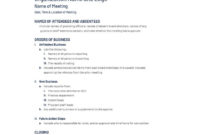 Board Meeting Minutes Template And Best Practices For Board Meeting Agenda Template Non Profit
