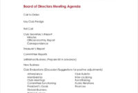 Board Of Directors Meeting Agenda Template 8+ Free Word In School Board Agenda Template
