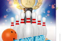Bowling Tournament Poster Vector Realistic Illustration Inside Simple Bowling Certificate Template Free 8 Frenzy Designs