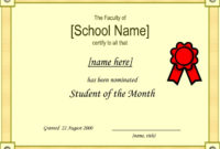 Browse Our Example Of Student Of The Month Certificate In Star Student Certificate Template