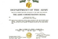 Browse Our Printable Army Achievement Medal Certificate Inside Amazing Certificate Of Achievement Army Template