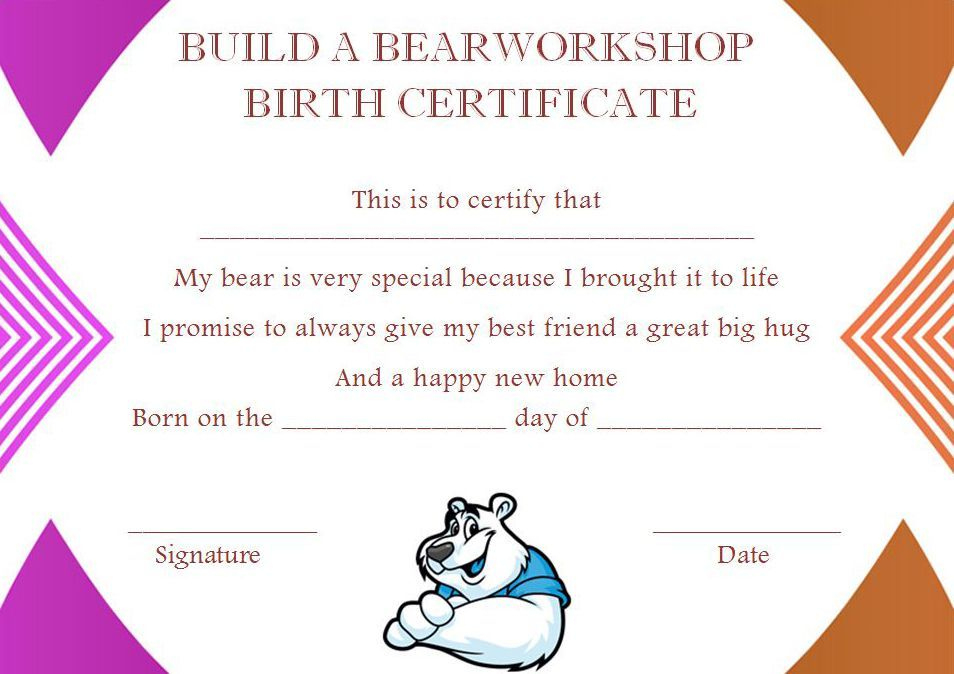 Build A Bear Certificate 13 Best And Attractive Templates With Build A