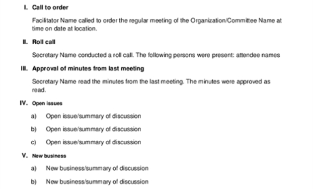 Business Meeting Agenda (Orange Design) With Fun Meeting Agenda Template