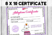 Cat Adoption Certificate Kitten Kitty Printable Regarding Amazing Cat Adoption Certificate Templates