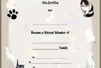 Cat Adoption Certificates Main Page With Regard To Amazing Cat Adoption Certificate Templates