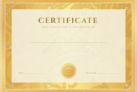 Certificate Diploma Of Completion Template Background Gold In Simple Scroll Certificate Templates