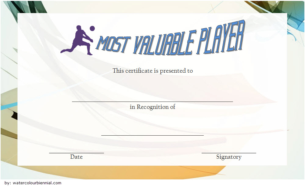Certificate For Mvp Volleyball Free Printable 4 In 2020 Pertaining To Fascinating Volleyball Certificate Templates