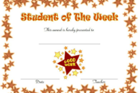 Certificate For Student Of The Week [10 Free Templates] In Amazing Star Student Certificate Template