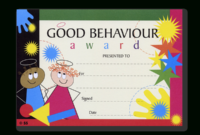 Certificate: Good Behaviour Award Superstickers Within Awesome Good Behaviour Certificate Templates