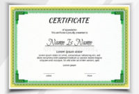 Certificate Landscape Template Stock Vector Illustration Inside Simple Landscape Certificate Templates
