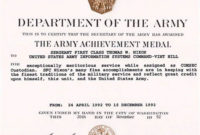 Certificate Of Achievement Army Template Best Templates For Army Certificate Of Achievement Template