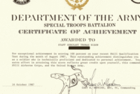 Certificate Of Achievement Army Template Professional For Certificate Of Achievement Army Template