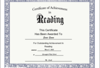 Certificate Of Achievement For Reading Printable Certificate Throughout Amazing Reading Certificate Template Free