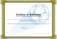 Certificate Of Achievement Soccer Printable Certificate For Soccer Achievement Certificate Template