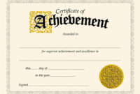 Certificate Of Achievement Template Free | Shatterlion With Fresh Word Certificate Of Achievement Template