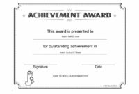 Certificate Of Achievement Template Word | Professional Pertaining To Certificate Of Achievement Template Word