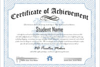 Certificate Of Achievement Wording | Printable Receipt For Academic Certificate
