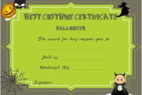 Certificate Of Appreciation For Halloween Costume | Halloween With Halloween Costume Certificate